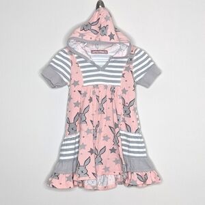 Jelly the Pug Bunny Rabbit Hooded Dress 2T